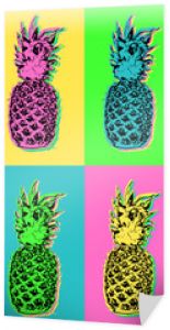 Pop art design z kolorowym letnim ananasem
