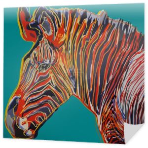 Zebra - POP ART - Andy Warhol - wektor eps 10