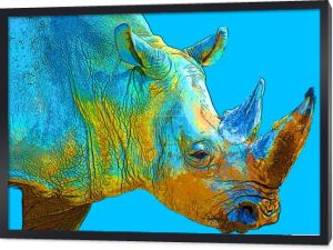 Nosorożec znak ilustracja pop-art tło ikona z kolorowe plamy