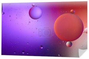 abstrakcyjny fioletowy i czerwony kolor tekstury z mieszanki wody i pęcherzyków oleju