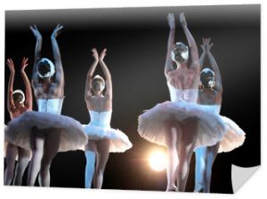 Tancerze baletowi na scenie wykonujący Jezioro łabędzie