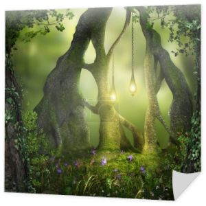 Magiczny las bajki światła