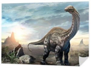 Scena dinozaurów apatozaura 3D ilustracja