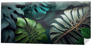 Tropical background with monstera leaves. Exotic. High quality photo
