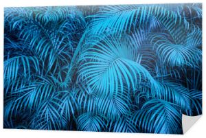 tropikalne tło - niebieski wzór liści palmy