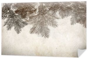 drzewa tropikalne i liście do druku cyfrowego tapety, niestandardowe projektowanie tapety - ilustracja 3D