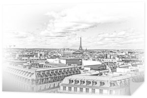 Widok z lotu ptaka na Paryż z Wieżą Eiffla - zdjęcia z Paryża