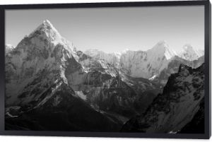 Himalaya mountains czarno-białe