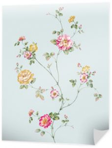 Akwarela ilustracja kwiatowy, różowe, żywe kwiaty, zielone liście, na wesele, pozdrowienia, tapety, moda, tło, tekstura, zawijanie