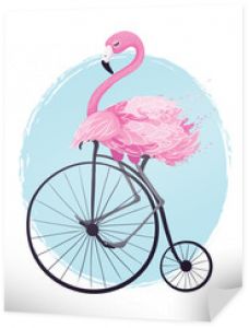 Ilustracja wektorowa ładny flamingo, wzór, grafika tekstylna, wzory tapet.