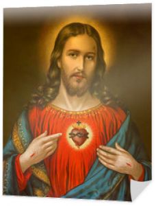 typowy katolicki obraz serca Jezusa Chrystusa