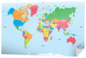 Polityczna mapa wektora świata
