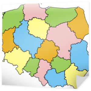 Mapa Polski Województwa Kolorowa