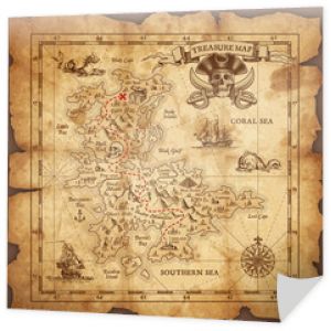 Mapa skarbów piratów wektor