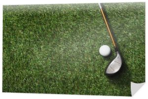 Golf club i piłka na trawie