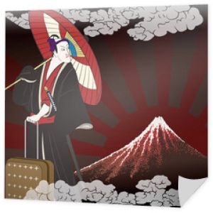 Ilustracja przedstawiająca Katsushika Hokusai Yamashita Shiraame i Sukeroku