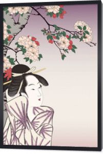 Chokosai Eimasa Sasaya Kasugano i Hiroshige Sumida rzeka Suijin no Mori Masaki ilustracja obrazu