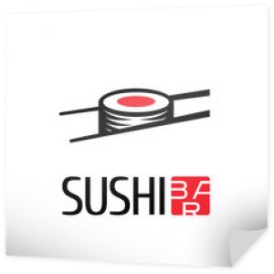 Logo wektor, element projektu dla restauracji sushi, kuchnia japońska