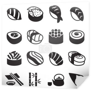 Sushi ikony zestaw ilustracji wektorowych