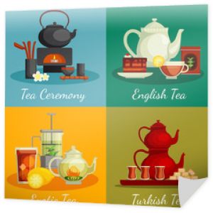 Zestaw ikon koncepcji herbaty