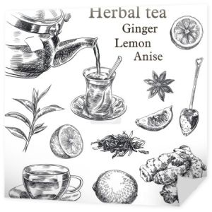 naturalna herbata, cytryna, imbir i anyż