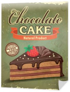 Projekt plakatu rocznika ciasto czekoladowe