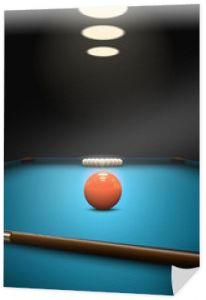 Tło gry bilardowej. Kule i que na stole bilardowym. Widok perspektywiczny. Projekt plakatu snookera. Eps10 wektor.
