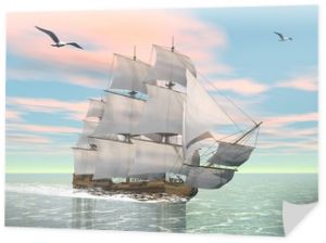 Stary statek handlowy - renderowanie 3D