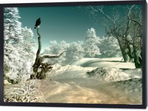 Scena Zimowej Krainy Czarów, 3d CG
