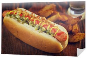 Hot Dog z Ćwiartkami Ziemniaczanymi