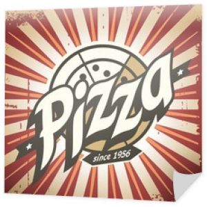 Retro pizza znak, plakat, szablon lub projekt pudełka do pizzy