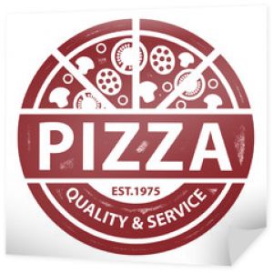 Vintage wektor Pizza Logo, etykieta pieczęć na białym tle