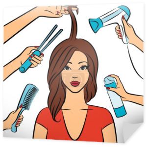 Hairdresser hands for beauty salon