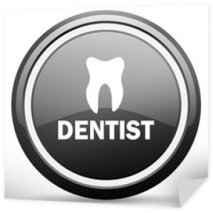dentysta czarny okrąg błyszczący web ikona