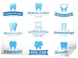 Klinika stomatologiczna Logo, ikony i elementy projektu