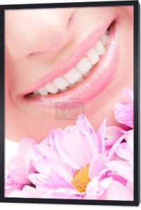 Smile of young woman with flowers