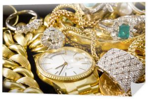 Biżuteria, złoto, naszyjniki, pierścionki, bransoletki, zegarek, bogactwo