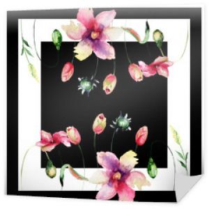 Wzór z kwiatami tulipanów, modny kwadratowy szal lub projekt poduszki