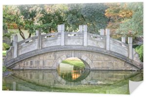 chiński szczegółowy widok mostu ogrodowego