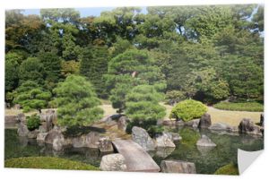 ogród w zamku nijojo, kioto, japonia