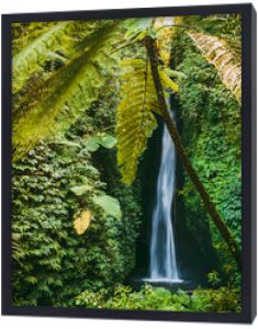 Niesamowity kaskadowy wodospad w tropikalnej dżungli na Bali