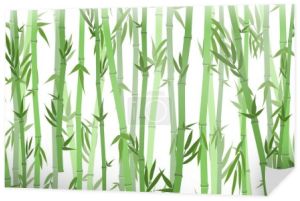 Tło krajobraz kreskówka las bambusowy. Wektor