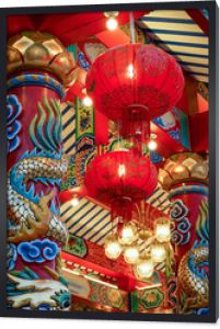 Chińska świątynia z czerwonymi latarniami