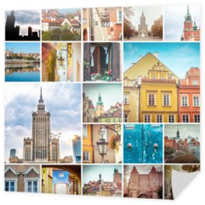 Kolaż zdjęć z Warszawy