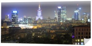 Panorama Warszawy nocą