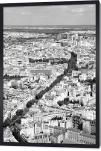 Paryż, Francja. Czarno-biały styl retro.