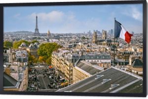 Panoramiczny widok na Paryż ze szczytu Panteonu w Paryżu, Francja