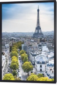 Panoramiczny widok Paryża z Łuku Triumfalnego, Francja