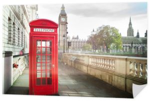 Big ben i czerwona budka telefoniczna w Londynie