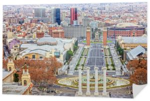 Panoramiczny widok na miasto Barcelona, Hiszpania. Tablica z Hiszpanii